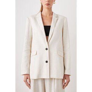 Rails Stanton Pinstripe Blazer Women’s Extra Large Linen Cotton Blend Ivory NWT